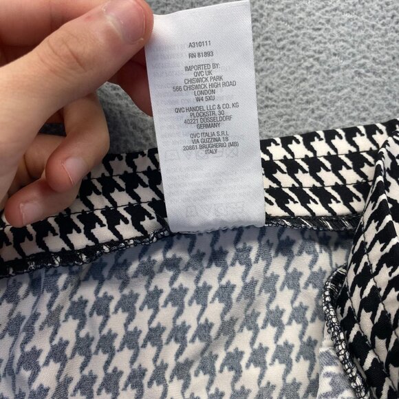 Susan Graver Stretch Wide Leg Pants Women’s Size L Herringbone Pattern,Pockets - Picture 7 of 9